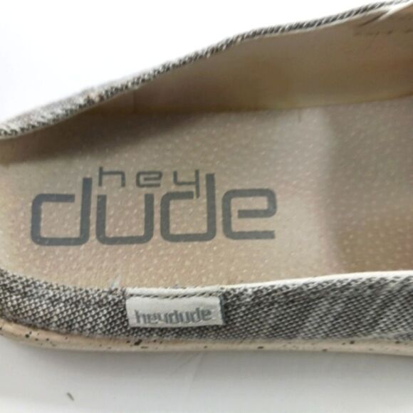 Hey Dude Chan Stretch Grey Lightweight Comfort Loafer Slip On Shoe Woman 9..... - Picture 2 of 10